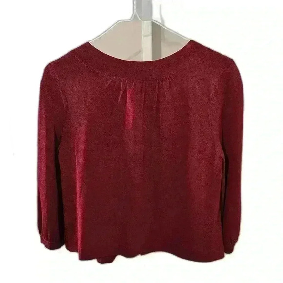 Ann Taylor Red Cardigan with Button - Soft and Versatile - Picture 2 of 4